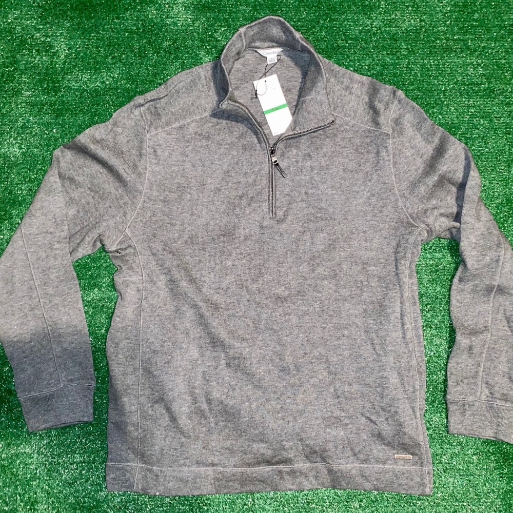 Brand New Calvin Klein Men's Half Zip Grey Sweater